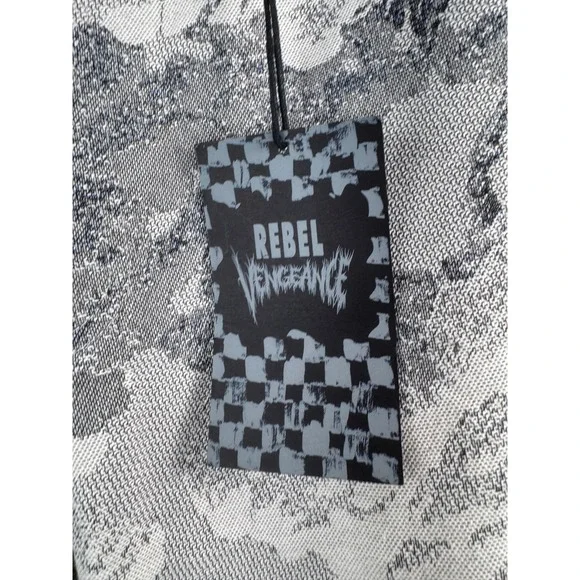 Rebel Vengeance Skull Skeleton floral cargo Tapestry Pants sz 32 gothic punk - Picture 7 of 9